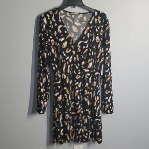 Nine West dress women's size xl x-large black brown tan white elastic wa…